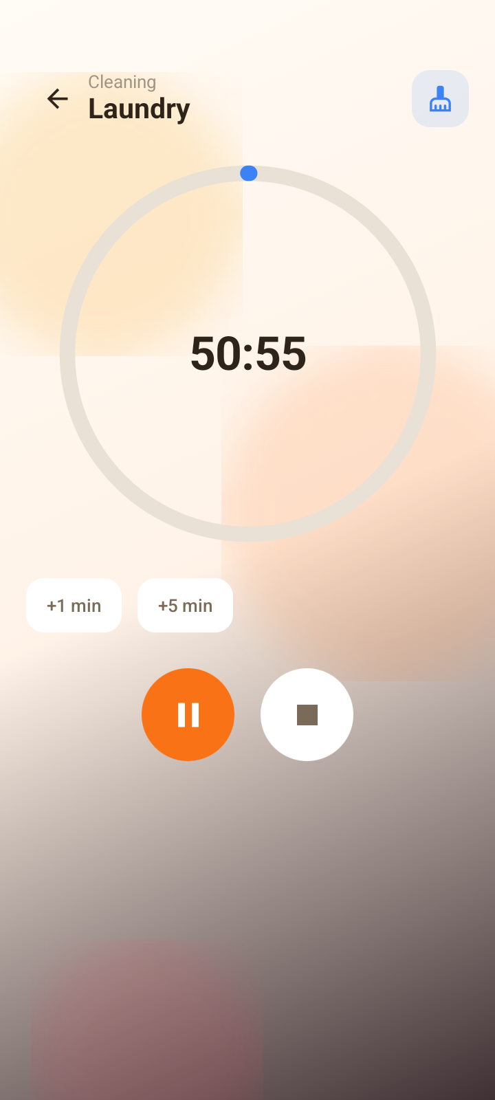 Active timer screen
